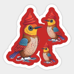 woodpecker in party mood Sticker